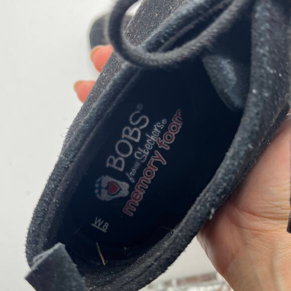 Bobs From Skechers Women's Black Memory Foam Suede Chukka Boots Size 8 - Picture 7 of 7